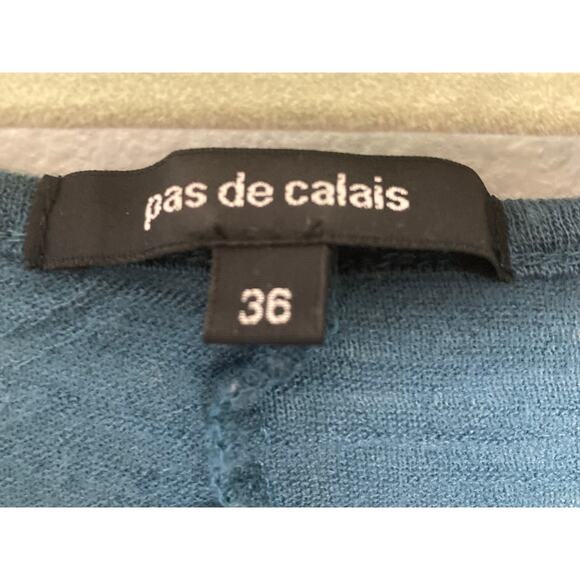 Pas de Calais - Teal Lightweight Wool Knit Sweater ~ Long ~ Sz 36 - Picture 4 of 6